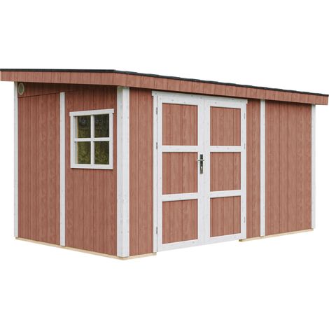 Abri de Jardin Qualité Premium 8,68 m² - H231x248x412 cm - Construction de Panneaux LP Smartside - Sans plancher e paroi latérale - Timbela M939B-REDWOOD RED (1/5)