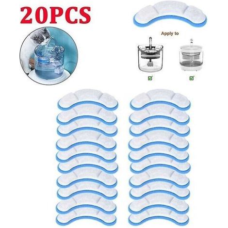 DBBEGK Lot de 20 filtres de rechange pour fontaine à eau pour animaux de compagnie, pour filtre à charbon actif Wf050/wf060, pour Pet Auto Dr (1/2)