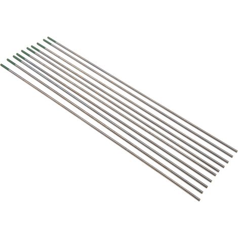 Lot 10 Electrodes Tungsten WP Tige Arc Soudure Fine Aluminium Acier Vert 1.6mm (1/5)