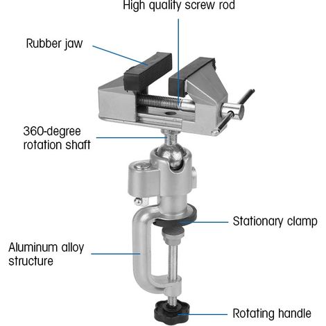 Étau d'établi rotatif à 360° robuste en alliage d'aluminium, outil de serrage (1/3)