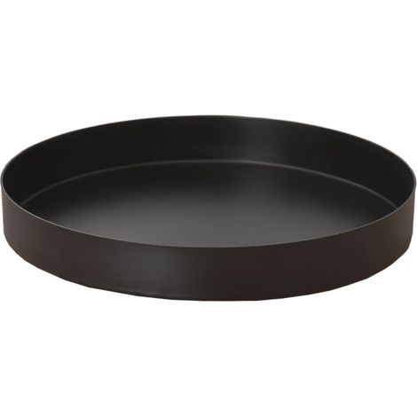 Plateau à bougie rond en métal noir, plat de service décoratif style ferme moderne (7,8 pouces) (1/5)