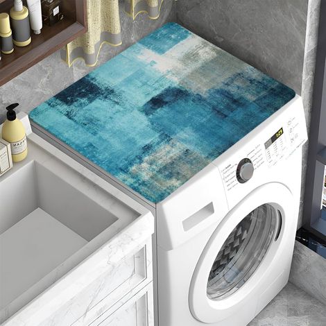 Housse de Machine à Laver,60x60 cm Tapis de Protection Antidérapant pour Dessus de Machine à Laver,pour Machine à Laver,Sèche-Linge,Cuisines,Salles de Bains,Camping Cars
