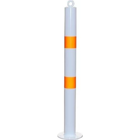 Potelet fixe à boulonner 900F-76-WO BLANC/ORANGE avec oeillet (1/5)
