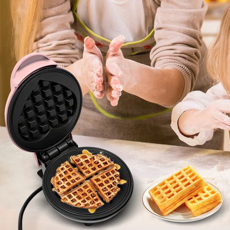 Mini gaufrier, 350 W, forme cœur, petit format, revêtement antiadhésif Trimtide (1/5)