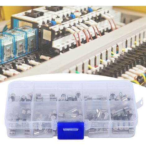 Assortiment de 100 fusibles en verre de 0,2 A à 20 A, accessoires industriels pour équipements de contrôle de puissance (1/5)