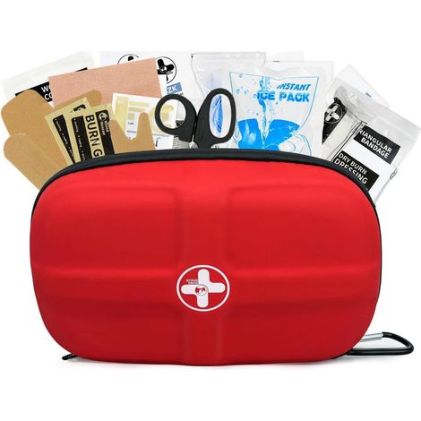 Erste-Hilfe-Set Mini, 118 Teile, wasserdicht, rot, für Outdoor & Reise