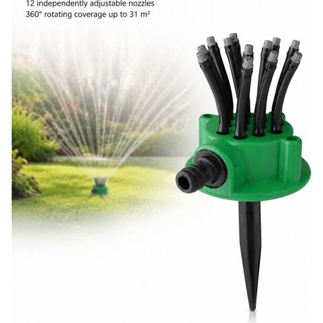 Irrigatore automatico Toivize - Rotazione a 360° - 12 ugelli regolabili per giardino, prato e patio - Irrigazione efficiente (1/4)