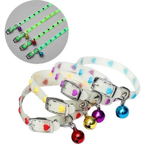 Chiens Chats Collier Ajustable Sécurité Nuit Promenade Lumière Bague Lumineuse Réfléchissante (1/4)