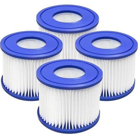 Filtro para piscina tipo VI，Apto para Lay-Z-Spa，Filtración de papel Dacron，Para bombas de spa，Apto para jacuzzis，Blanco，6 unidades (1/5)