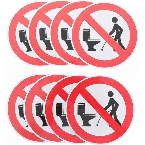 Panneaux de porte PVC imperméables pour toilettes, lot de 8 autocollants de guidage urinoir pour bureaux (1/5)