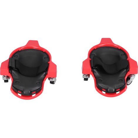 Lot de 2 genouillères à roulettes multifonctions en ABS avec roulettes universelles pour une installation au sol (rouge). (1/5)