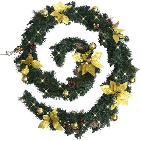 Christmas Garland with LED Lights Green 2.7 m PVC vidaXL (1/5)