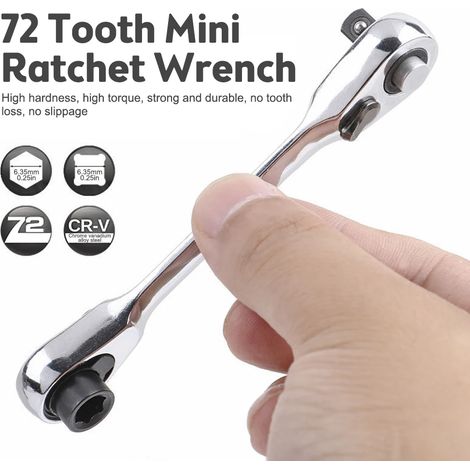 2 en 1 Mini 1/4 pouces Double extrémité rapide douille clé à cliquet tige tournevis embout outil clé outils de réparation à main 1 pièces