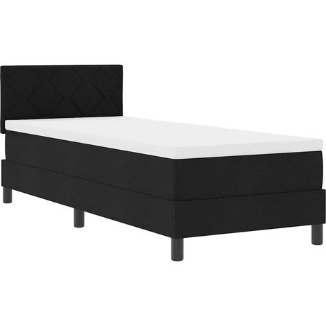 Maison Exclusive - Lit à ressorts avec matelas avec LED Noir 80 x 200 cm tissu
