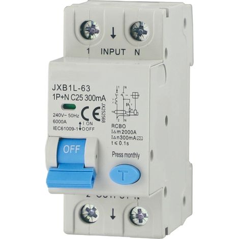 gloca Interruttore Magnetotermico Differenziale Classe A 1P+N 25A 300mA 220V 6KA C25 (1/4)