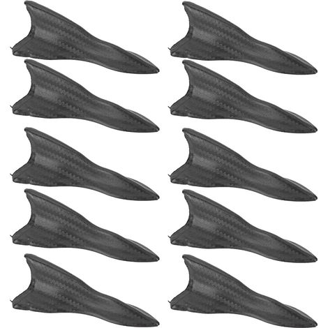 10 Pièces Aileron Requin Universel Style Fibre de Carbone pour Toit Auto Décoratif (1/5)