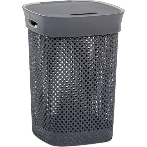 Cesta Portabiancheria Wooly Hamper 60 L Grigia 45x35x60 cm