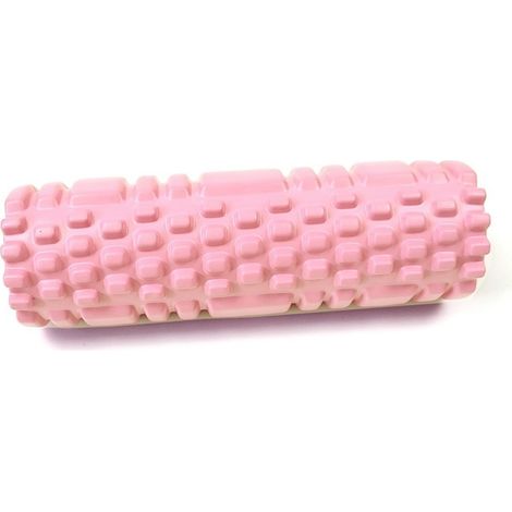 Gym et Pilates avec rouleau de yoga de 26 cm pour massage du dos, bloc de yoga, équipement d'entraînement à domicile rose-FY- rose