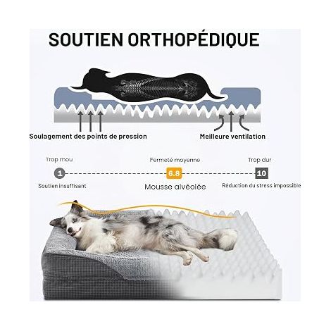 Dog Bed, 35 x 64 cm Dog Bed, Washable Dog Bed, Waterproof Lining, Non-Slip Memory Foam Dog Bed, Soft Dog Sofa (1/4)