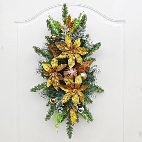 Guirlande De Noël - Guirlande Pour Escalier Avec Nœud Rouge Et Pommes De Pin - Décoration Intérieure Festive - 1 Pièce (1/5)