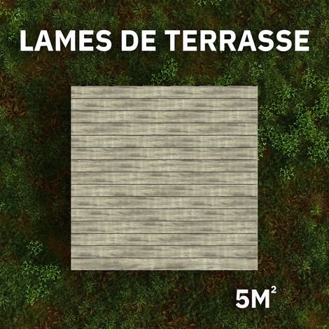 Kit Terrasse PVC BELLAME 5 m² (222 x 14,5 x 2,2 cm) - Chêne Vieilli