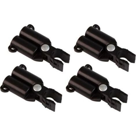 Connecteurs de treillis en V, charnières de treillis, supports pour plantes, collier de serrage pour poteau, Ø16 mm, lot de 4, noir (1/4)