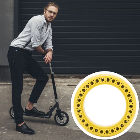 Pneu anti-crevaison 8.5x2.0 pour trottinette électrique Xiaomi M365, antidérapant et increvable, couleur jaune. (1/5)