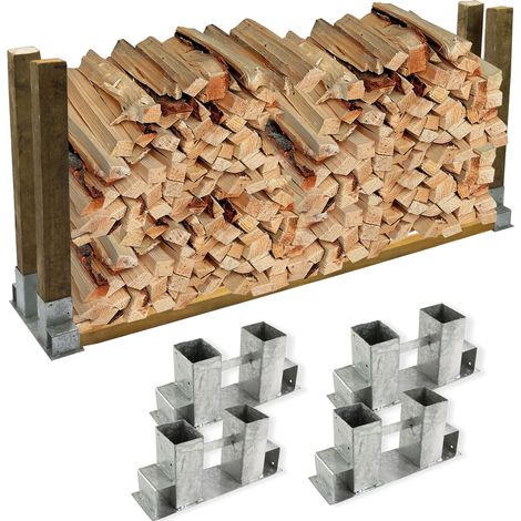Kaminholzregal Kaminholzständer Brennholzregal Brennholz Stapelhilfe 4er-Set (1/4)