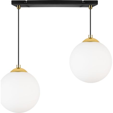 LÁMPARA DE TECHO COLGANTE, PLAFÓN, BOLA, DORADA, CROMADA, LED