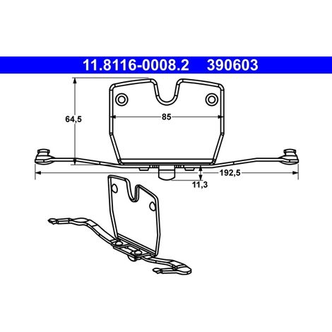 Ressort, étrier de frein ATE 11.8116-0008.2 BMW 34 11 6 784 185