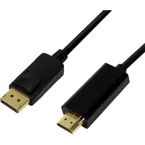 Câble LogiLink DisplayPort vers HDMI, 4K/30 Hz, DP/M vers HDMI-A/M, noir, 5 m