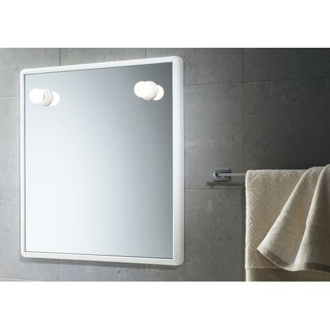 specchio Gedy da bagno bianco con cornice in resina plastica 55x5,5x60 cm (1/2)