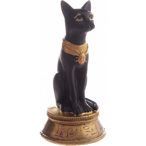 Statuette Déesse Bast avec collier Scarabée 13.5 cm (1/2)