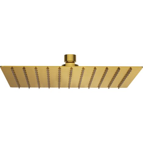 BALNEO Pomme de douche pluie or carrée Acier inoxydable  Pommeau de douche 25 cm CASCADE (1/2)