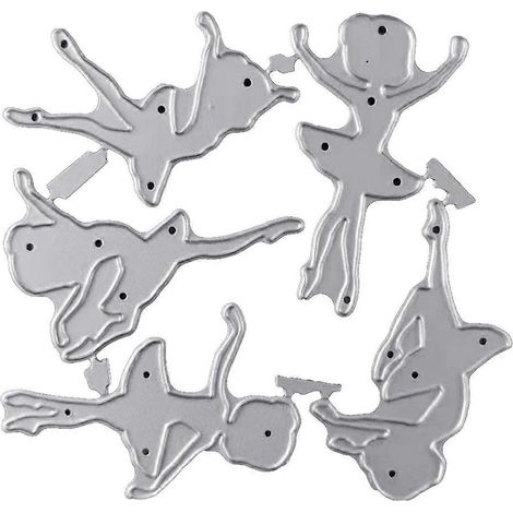 Stanzschablone „Ballettmädchen“ aus Metall zum Selbermachen von Scrapbook-Alben und Papierkarten