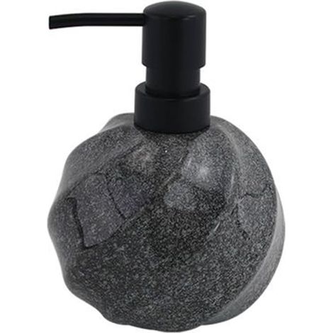 Cleafe - Dispenser Porta Sapone Liquido Sferico In Ceramica Rigato Marmo Nero Arredo Bagno 87794 - (1/2)