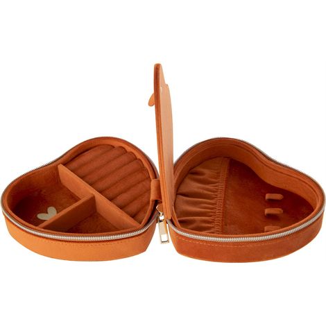 Boîte à bijoux cœur en velours rouille - rouille (1/4)