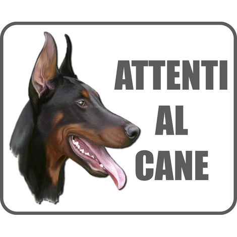 Cartello Adesivo Attenti al Cane, 20 x 24 cm
