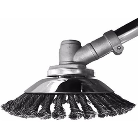 Brosse de Débroussailleuse à Gazon, Brosse à Désherber Ronde pour éliminer Les Mauvaises Herbes, Tête Brosse Rotative avec Roue en Fil d'acier Massif pour Jardin Agriculture(6 Pouce) (1/5)