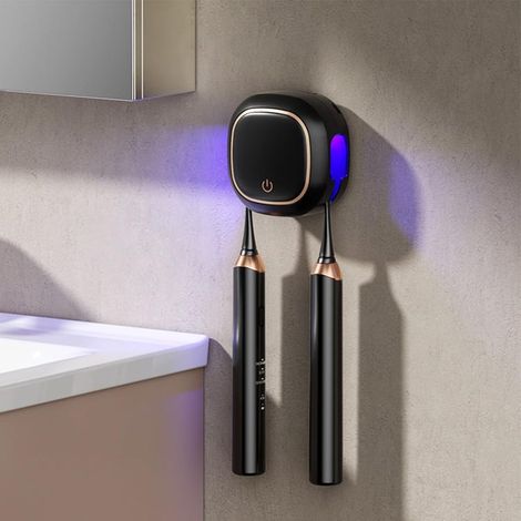 Soporte para cepillos de dientes – Soporte para guardar cepillos de dientes, estuche portátil recargable con protección UV para baño y coche (1/5)