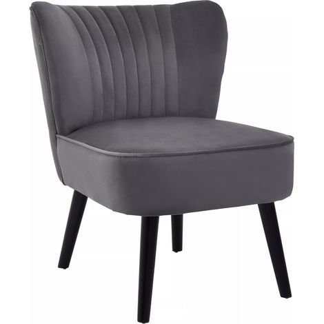 Interiors by Premier Grey Velvet Chair, Curved Back Accent chair, Easy to Assemble Borg Chair, Comfy Office Chair (1/5)
