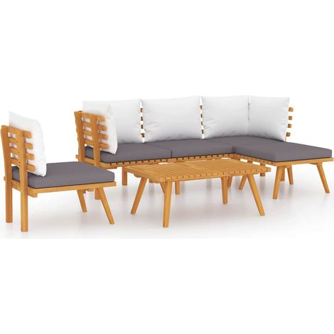 Maison Exclusive - Set Divani da Giardino 6 pz con Cuscini in Massello di Acacia (1/5)