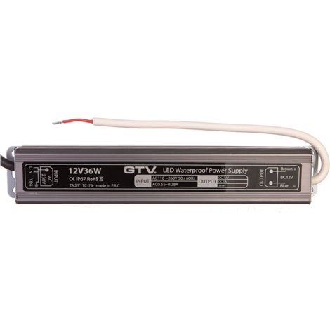 Wasserdichter LED-Transformator, 36 W, IP 67, DC12 V