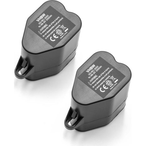 vhbw 2x batteria compatibile con Kärcher Robocleaner RC3000, RC 4.000, RC4000 home cleaner (2000mAh, 6V, NiMH)