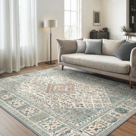Tapis Vintage Lavable antidérapant 160x230cm Vert (1/5)