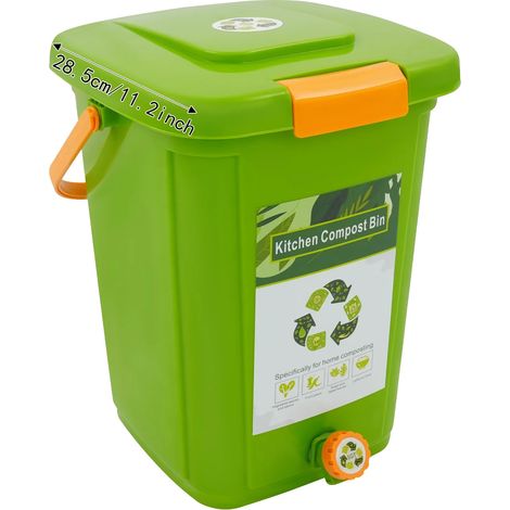 Bac à compost, grande capacité, couvercle anti-odeur, 20L (1/2)