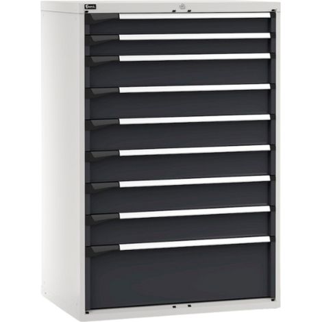 PROVOST - Armoire métallique Master Pro - 9 tiroirs réglables en acier, gris
