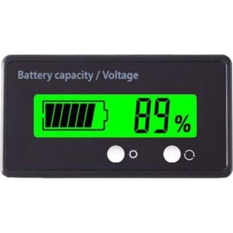 Batteriekapazitäts- und Spannungsmesser mit Alarmfunktion DC 12V 24V 36V 48V 72V Überwachung von Blei-Säure- und Lithium-Ionen-Batterien (Grün) (1/5)