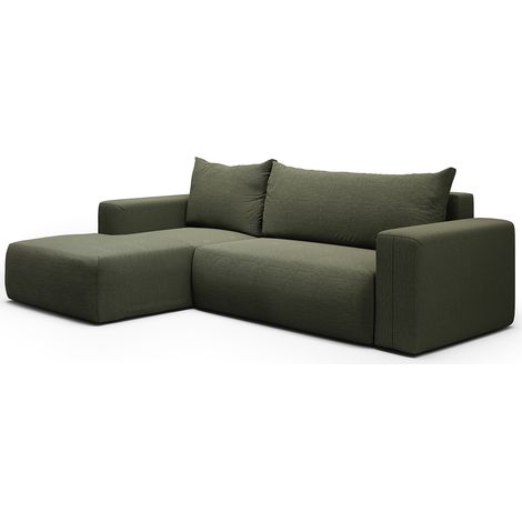Ecksofa, links umwandelbar, 3-Sitzer, Truhe, Bliss Tannengrün
