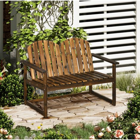 panca seduta 114x63x86 da esterno rustica marrone OKMYHOME (1/3)